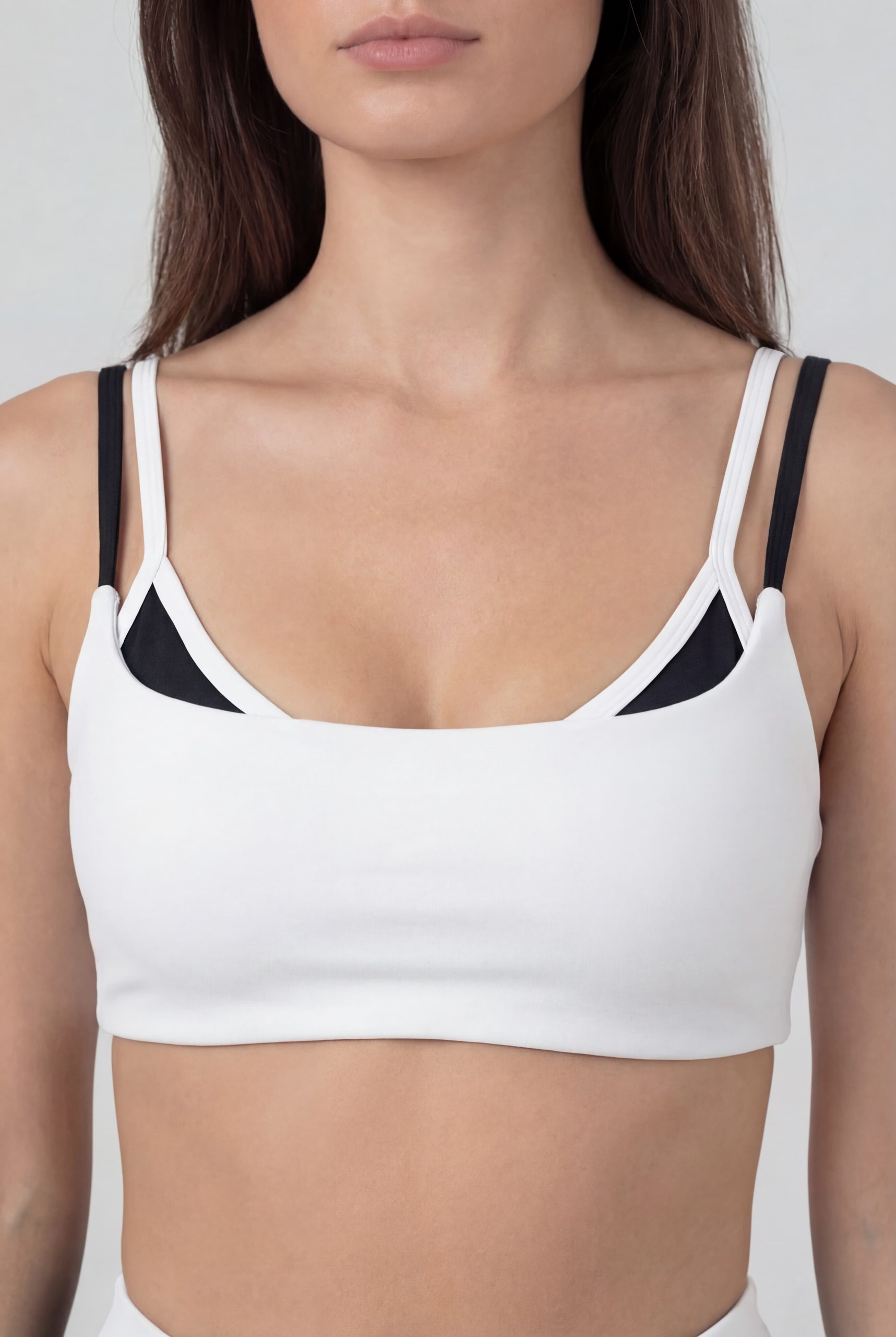 Line triangle bra closeup white