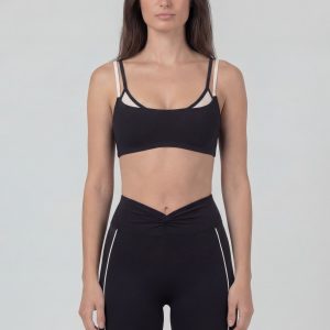 Back twist bra - black