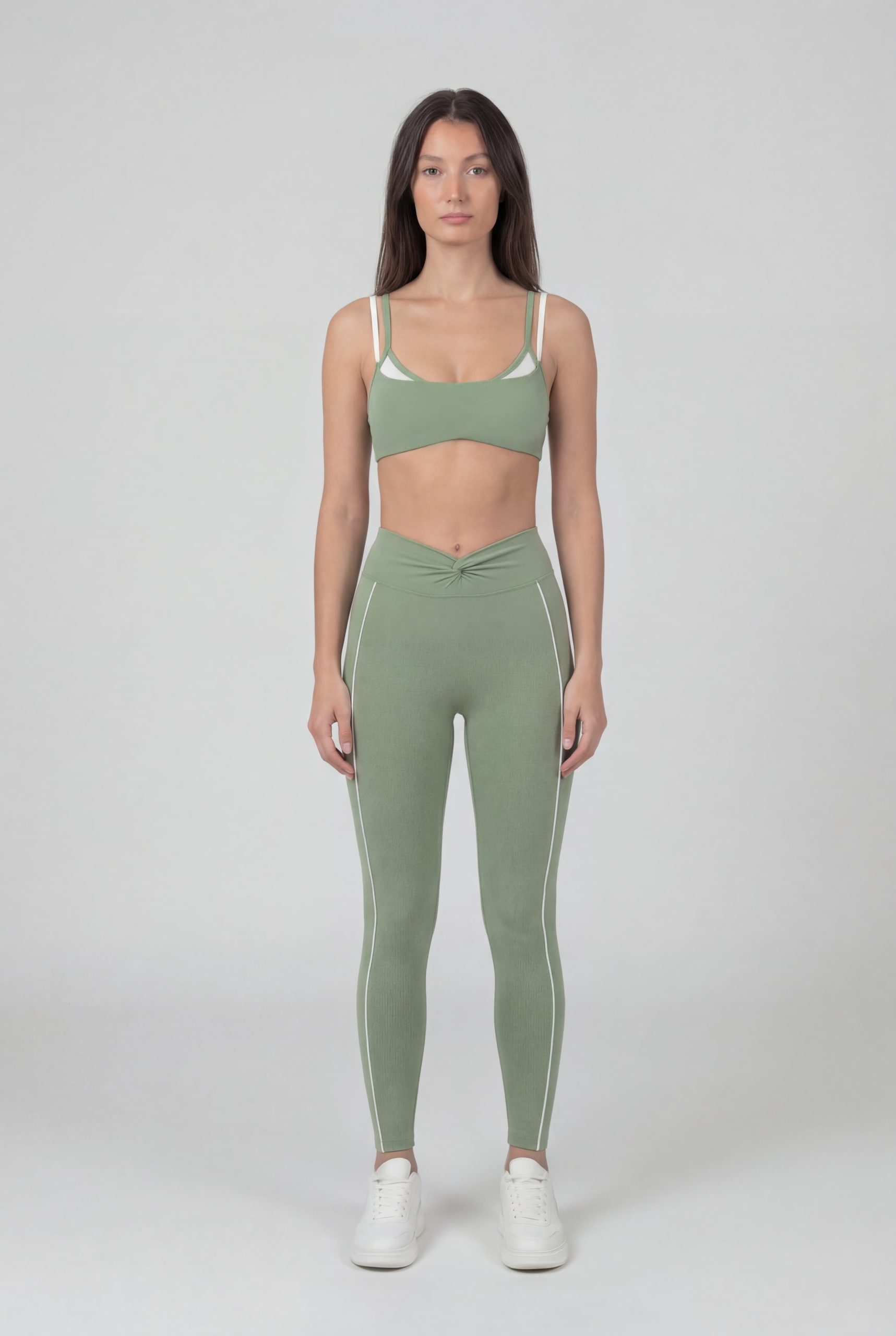 Line triangle bra front full pistachioo