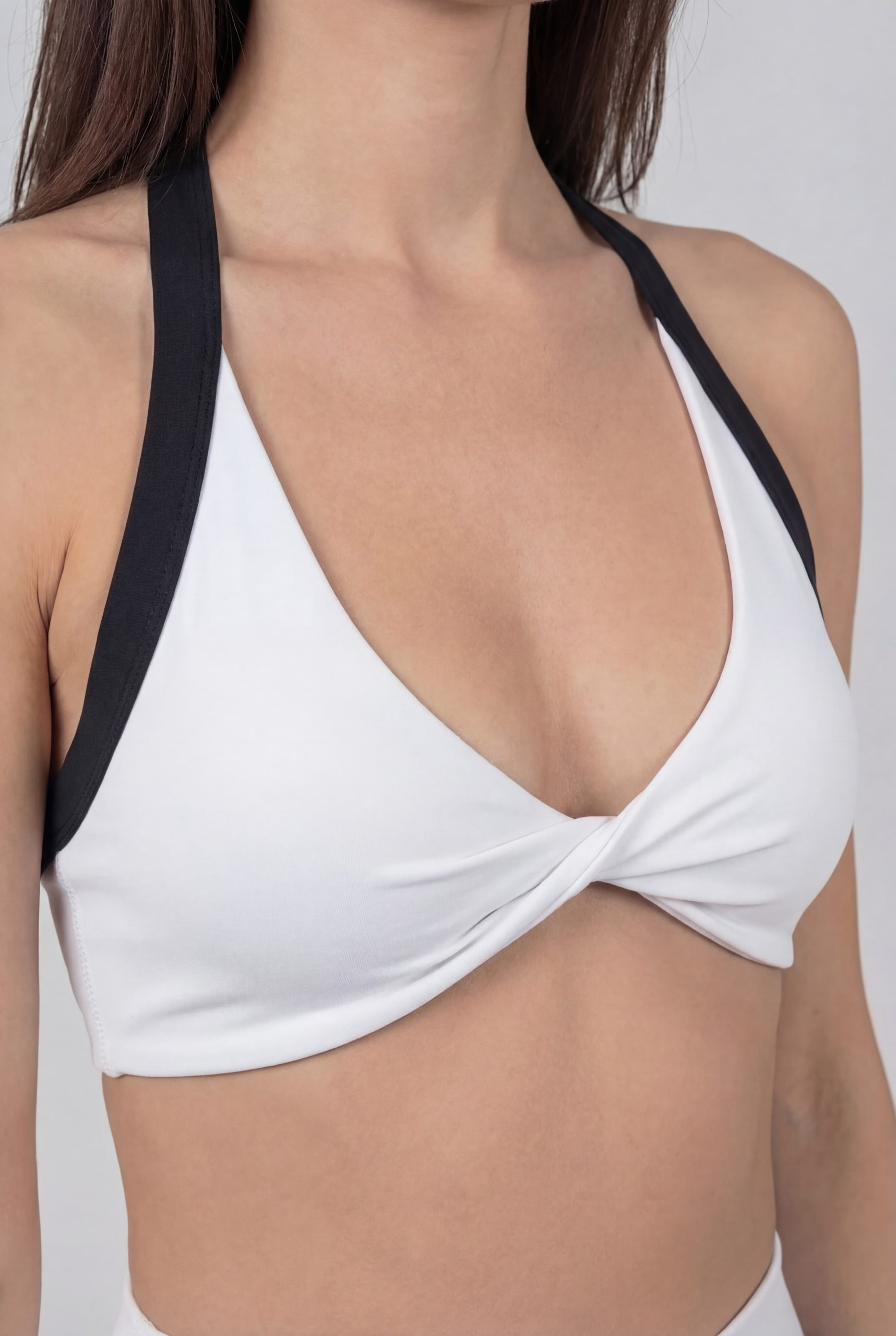 Triangle bra closeup white close close