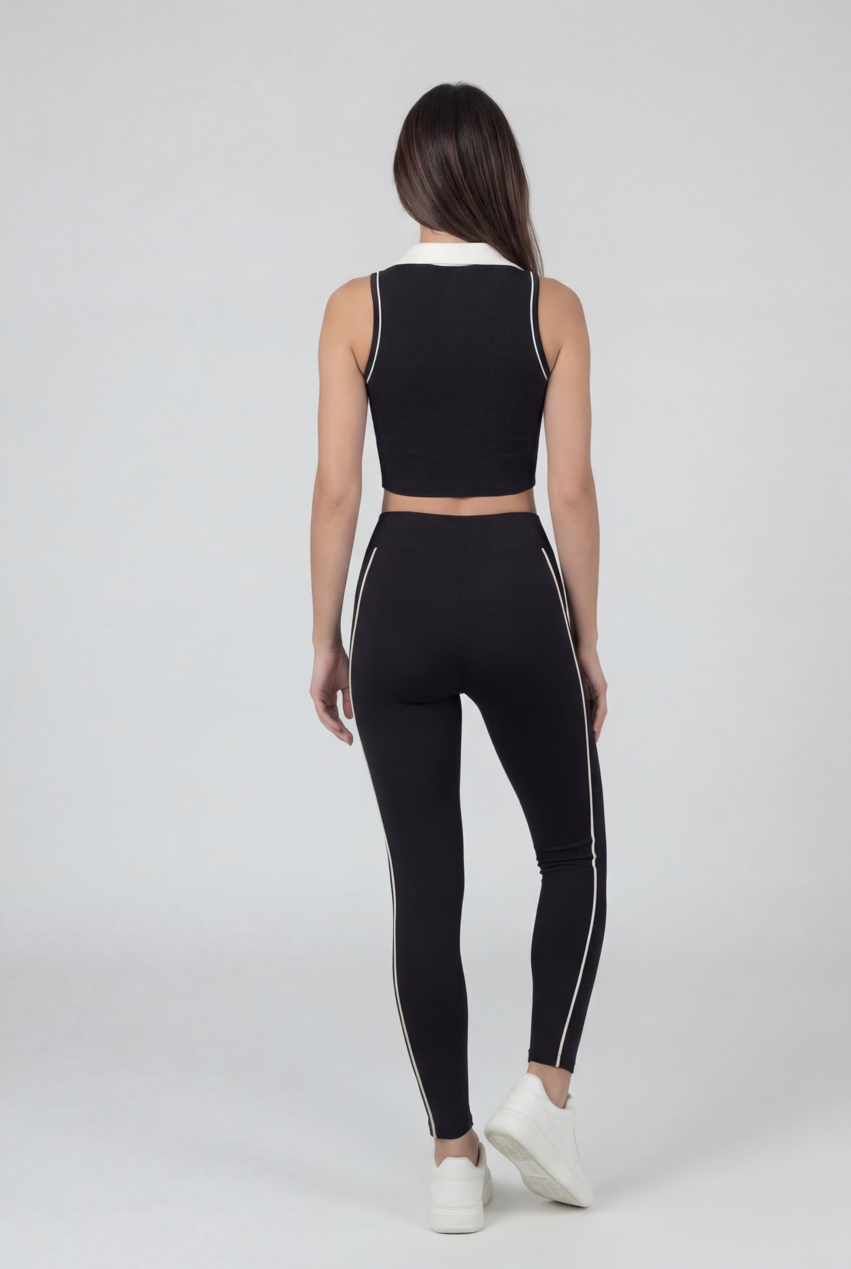 Polo top back full black