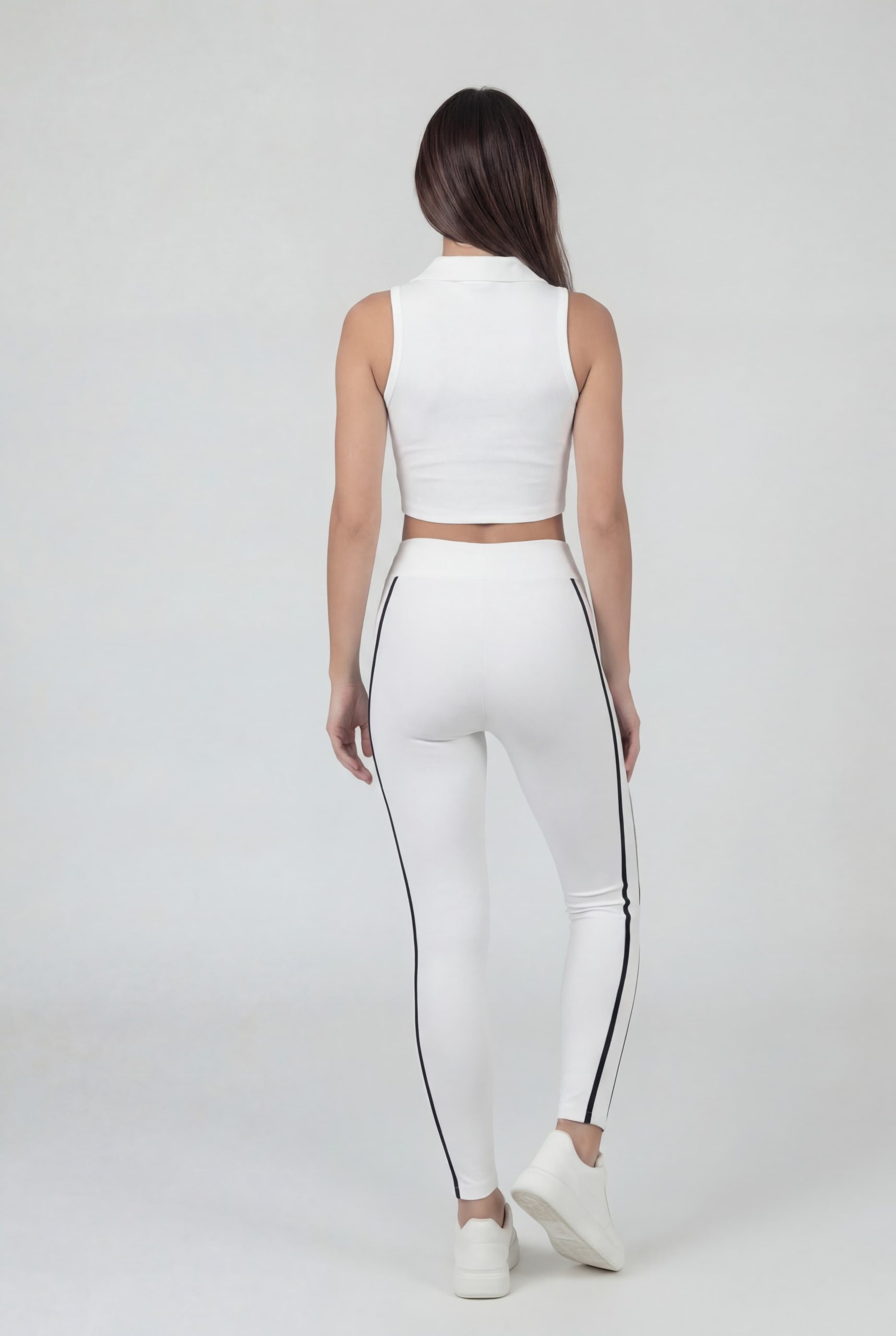 Polo top back full white