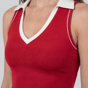 Polo top - red
